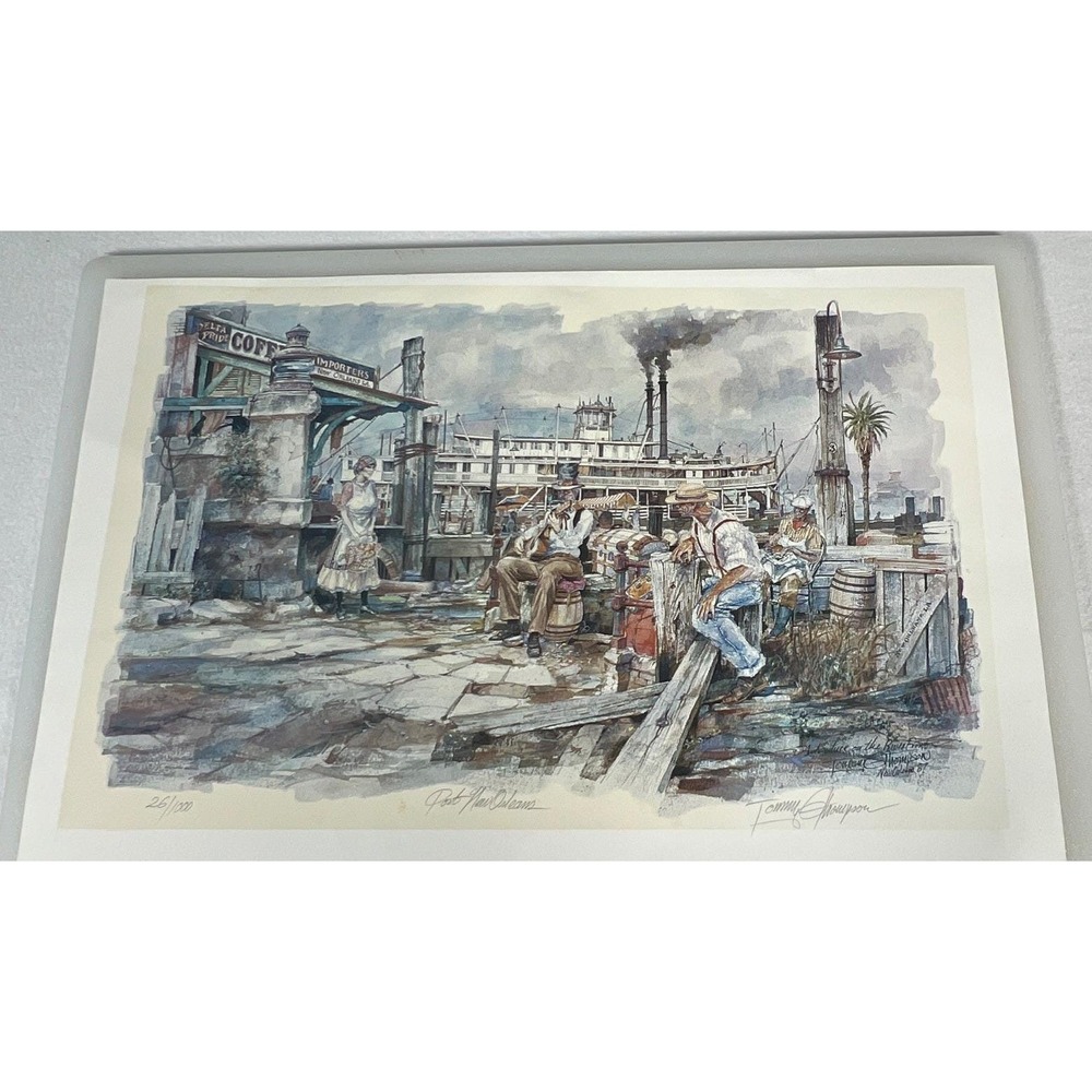 Vintage Tommy Thompson Art Print Unisex 19x12.5 Multi Excellent Signed 26/1000